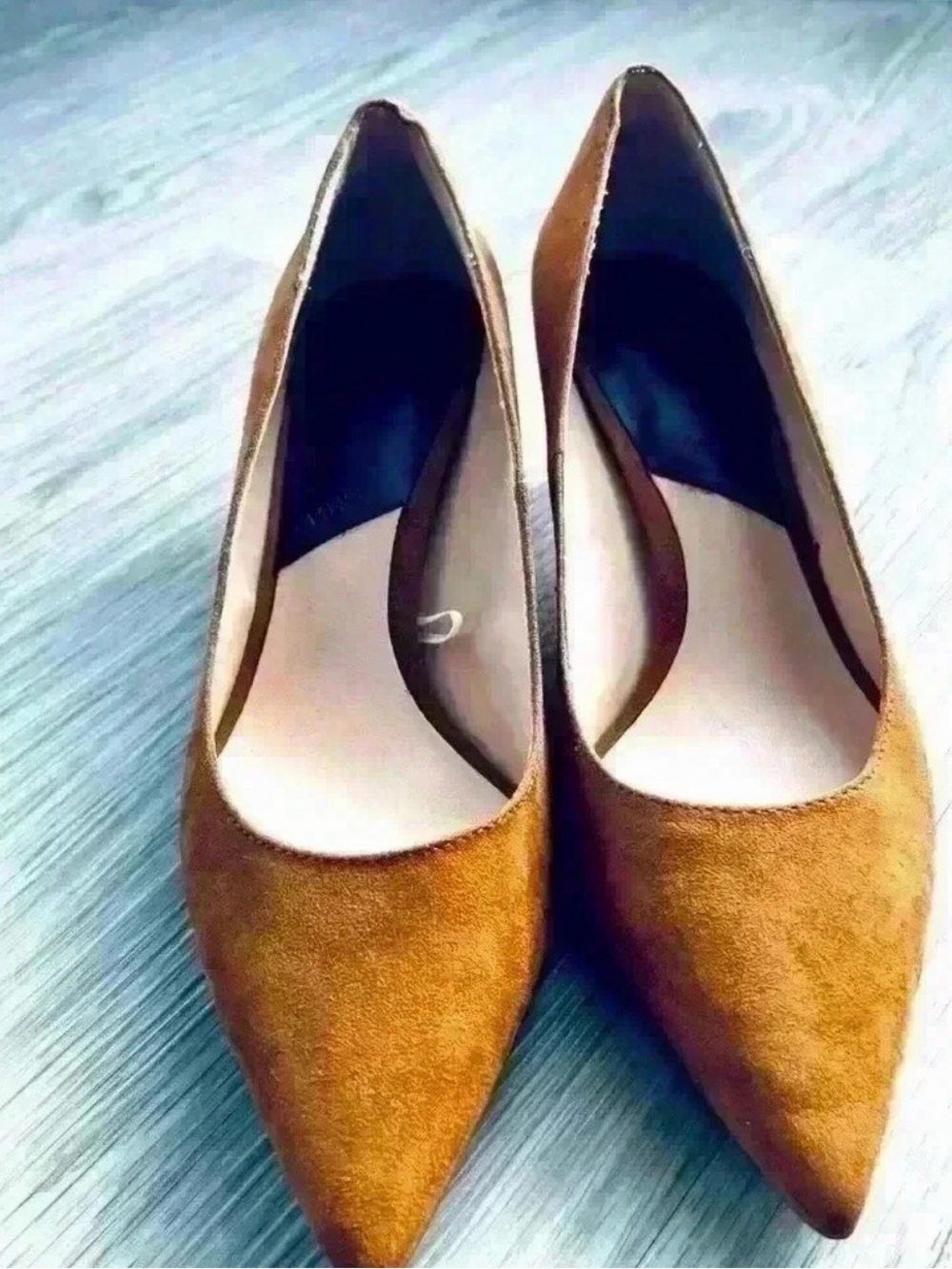 MANGO SUEDE BROWN KITTY HEELS WOMEN  SHOES SIZE 39